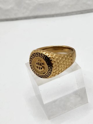 Anillo Dólar Chapado en Oro Acero Quirúrgico