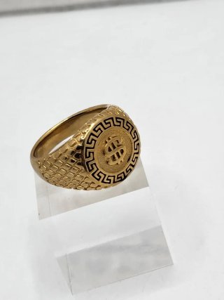 Anillo Dólar Chapado en Oro Acero Quirúrgico