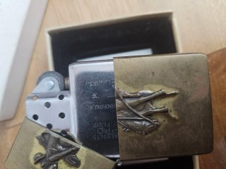 Zippo Slim Bronzo Solido Cowboy Bronco