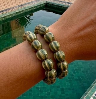 Pulseras de cerámica verde calabaza