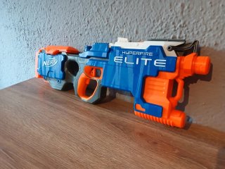 Nerf Hyperfire Elite Automática + Tambor+20 Dardos