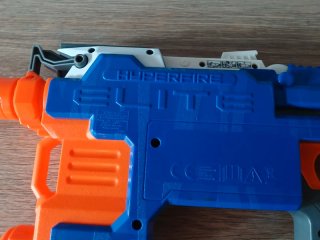Nerf Hyperfire Elite Automática + Tambor+20 Dardos