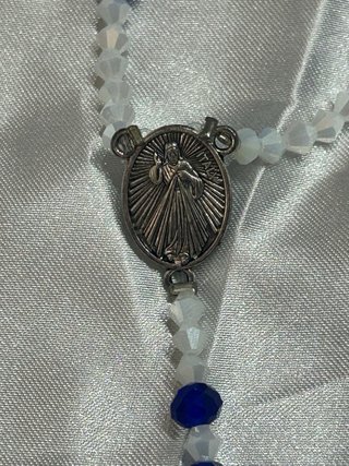 Rosario blu e bianco handmade