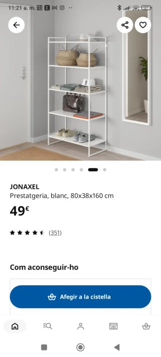 Estantería Ikea JONAXEL Blanca 80x38x160cm