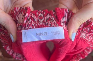 Blusa gasa palabra de honor roja