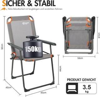 2 Sillas Camping Plegables hasta 100kg