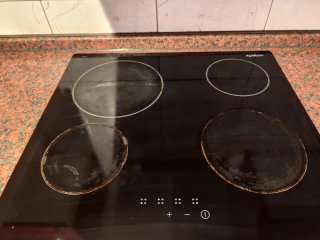 Cocina completa esquinera roja