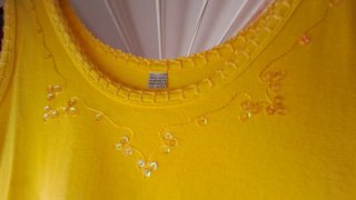 Top tirantes lentejuelas naranja/amarillo