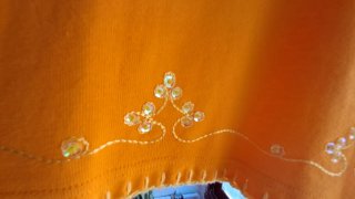 Top tirantes lentejuelas naranja/amarillo