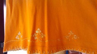 Top tirantes lentejuelas naranja/amarillo