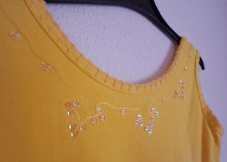 Top tirantes lentejuelas naranja/amarillo