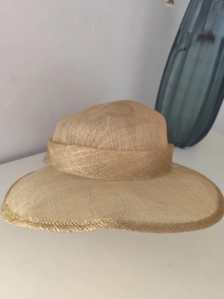 Sombrero rejilla Pronovias beige mujer