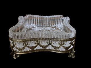 elegante Posacenere  cristallo e bronzo