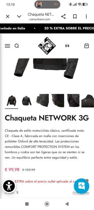 Chaqueta de moto primavera Verano Hombre Talla 54