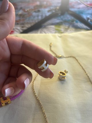 Conjunto collar y pendientes H oro blanco