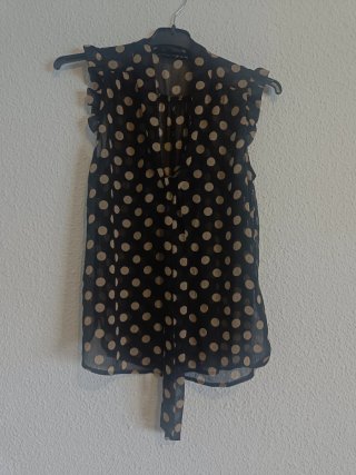 Blusa lunares negra y beige