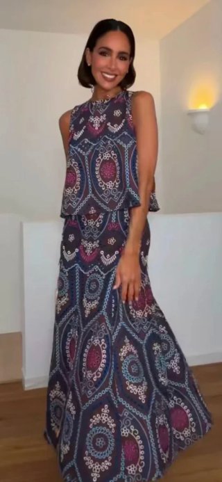 Conjunto Zara Top y Falda Bordada Talla L