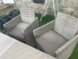 Conjunto de jardín ratán gris