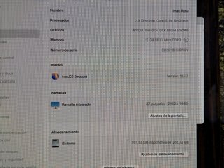 iMac 27” + Caja, Teclado y Trackpad