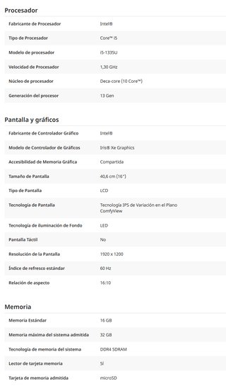 Portátil Acer i5 13ª Gen 16GB RAM TravelMate P216