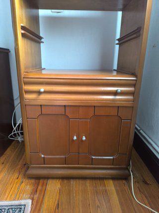 Mueble Tocadiscos Vintage Madera Tapa Abatible