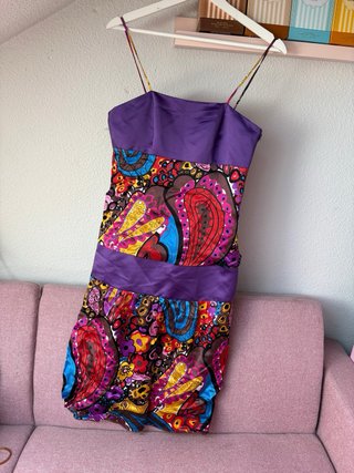 Vestido Morado Estampado Talla 40
