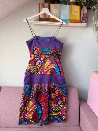 Vestido Morado Estampado Talla 40