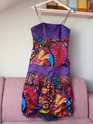 Vestido Morado Estampado Talla 40