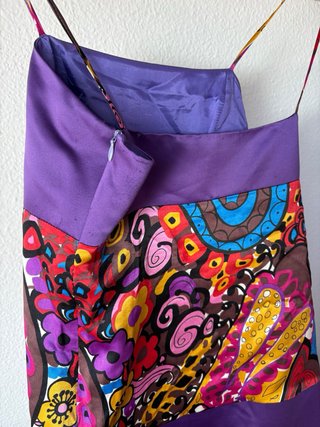 Vestido Morado Estampado Talla 40