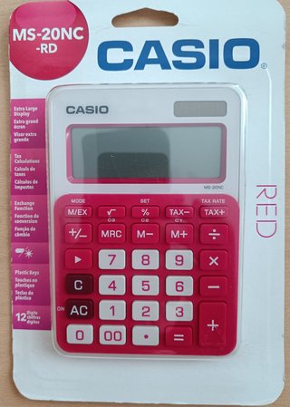 Calculadora Casio MS-20NC-RD Roja