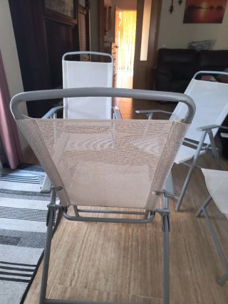 4 Sillas de Exterior Plegables Beige