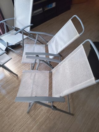 4 Sillas de Exterior Plegables Beige