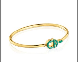 Pulsera Tous Baño Oro y Esmalte Verde