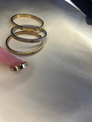 Conjunto Pulseras y anillo Gucci Oro y Plata