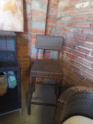 Conjunto Muebles Terraza Mimbre y Cristal