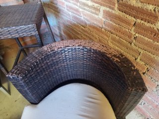 Conjunto Muebles Terraza Mimbre y Cristal