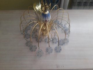 Lámpara colgante de cristal y metal