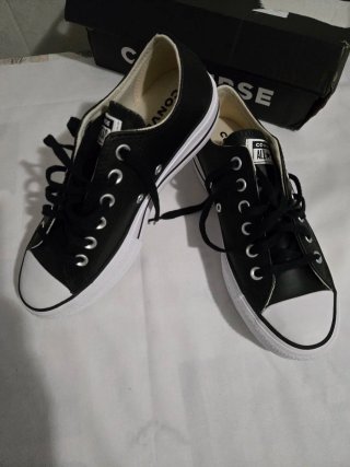 Converse Piel Negras Plataforma