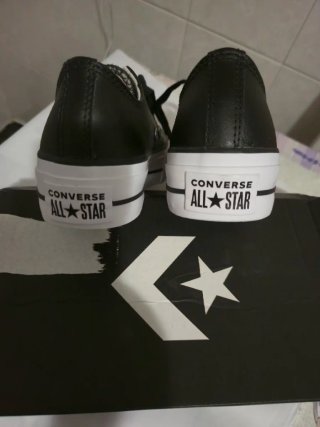 Converse Piel Negras Plataforma