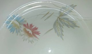 12 Platos llano de porcelana con flores