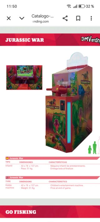 Máquina Recreativa Jurassic War