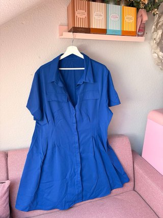 Vestido azul camisero con botones