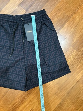 Fendi Pantaloncini, costume Nero Logo FF Marrone