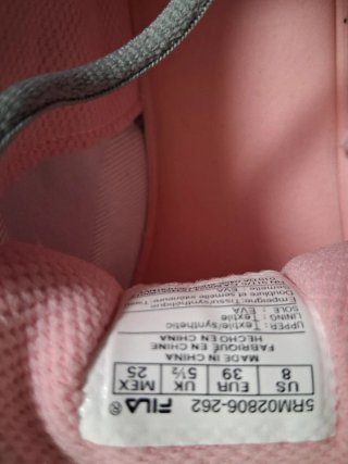 Zapatillas Fila Gris y Rosa Talla 39