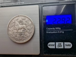 Irán 5000 dinares 1902 escasa plata