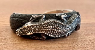 Pulsera Lou Guerin Vintage Cocodrilo Plata