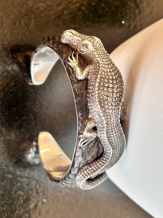 Pulsera Lou Guerin Vintage Cocodrilo Plata