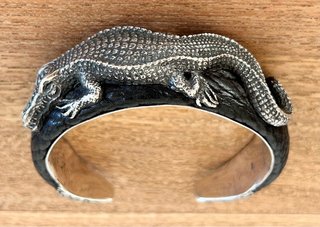 Pulsera Lou Guerin Vintage Cocodrilo Plata