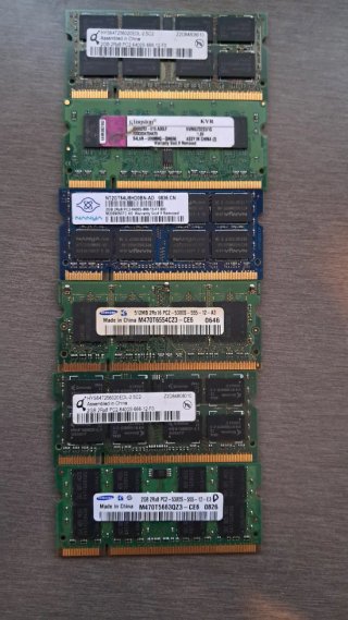 Lote Memorias RAM DDR2 (2GB, 512MB)