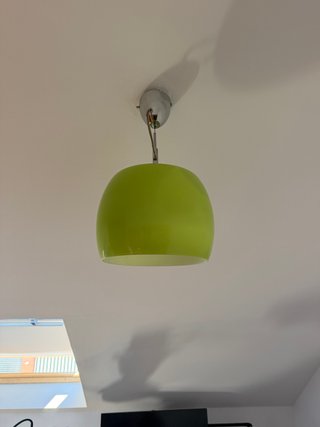 Lámpara colgante verde cristal